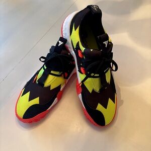adidas Trae Young Black, Neon Yellow and Orange Basketball Sneakers